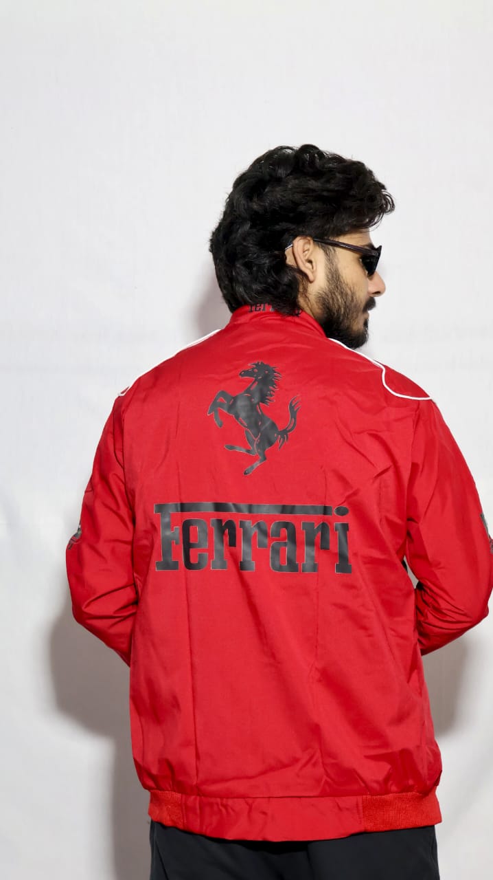 Ferrari racing jacket in red.