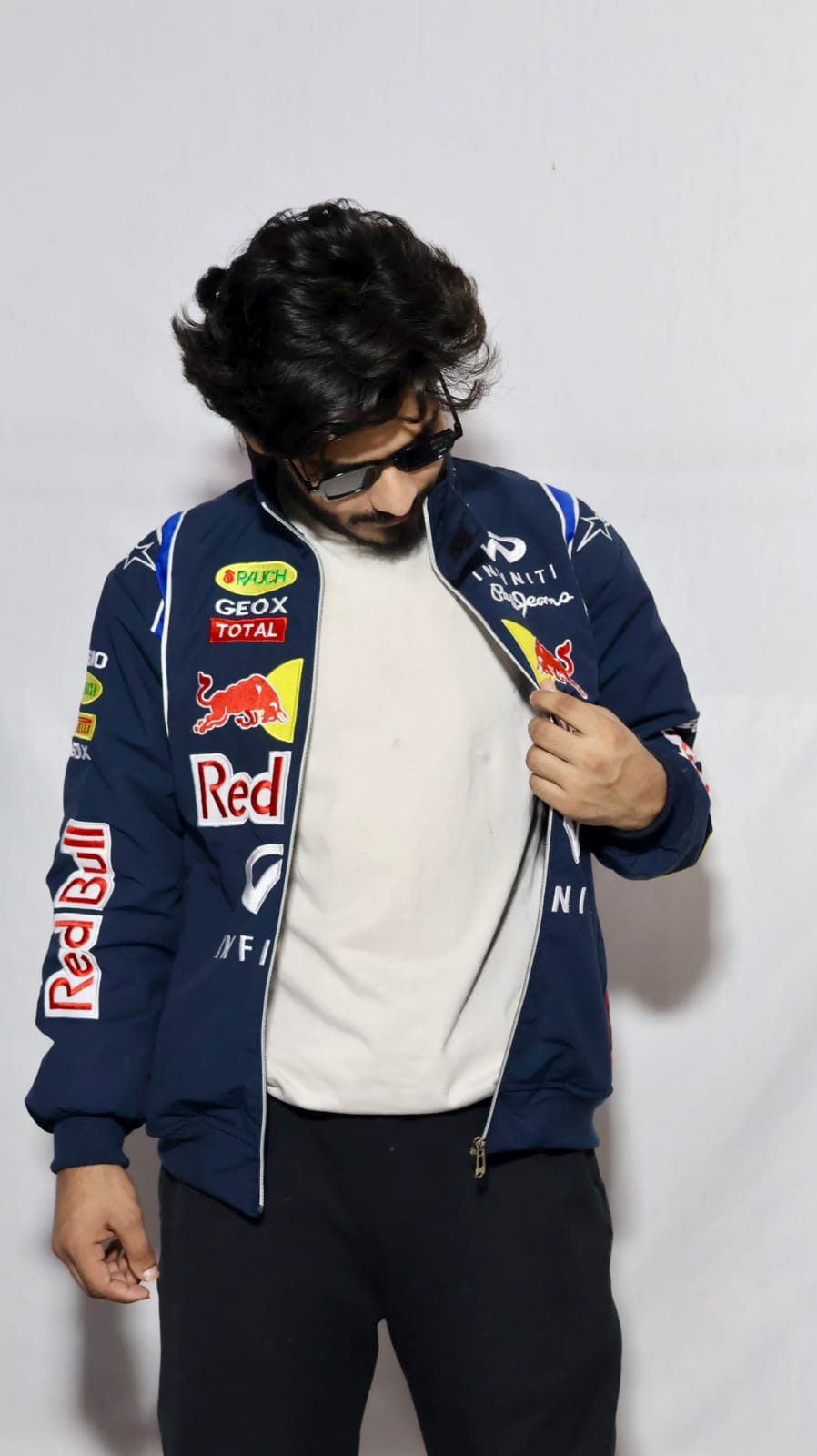Red bull fully Embroidered racing jacket in blue.