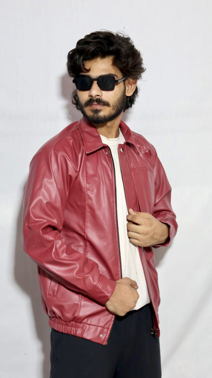 Faux Leather Jacket in brow | Xoratic