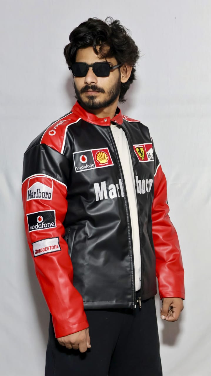 Marlboro racing fully embroidered jacket in red& white.
