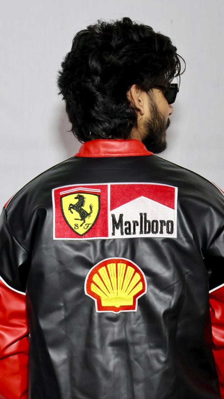 Marlboro racing fully embroidered jacket in red& white.