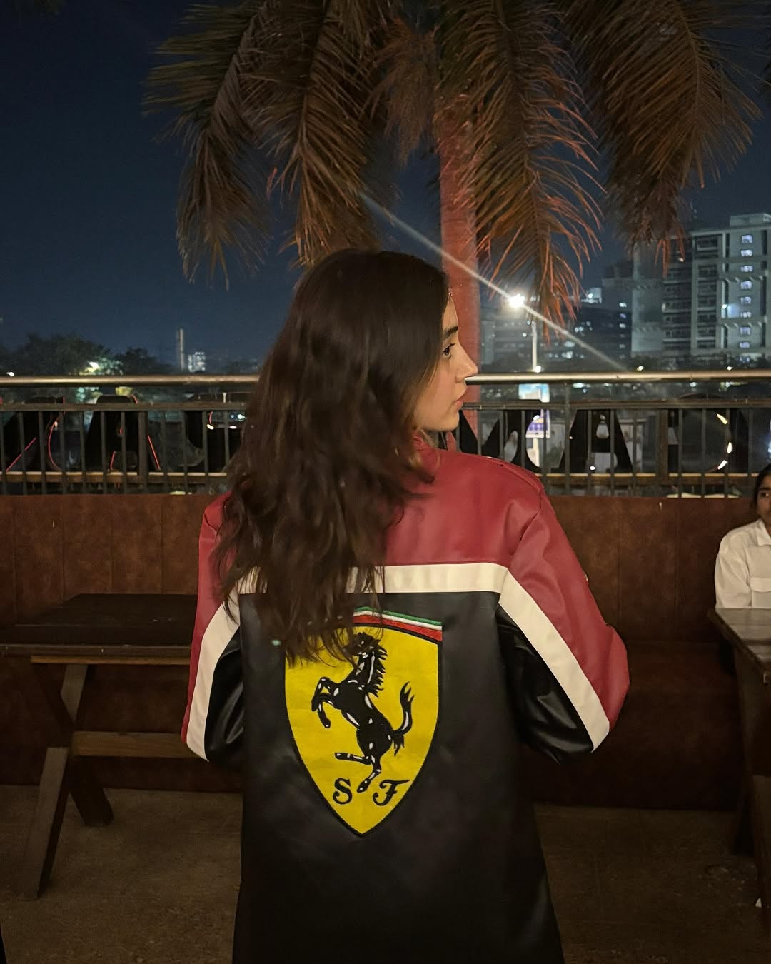 Ferrari racing fully embroidered jacket in black& brawn.