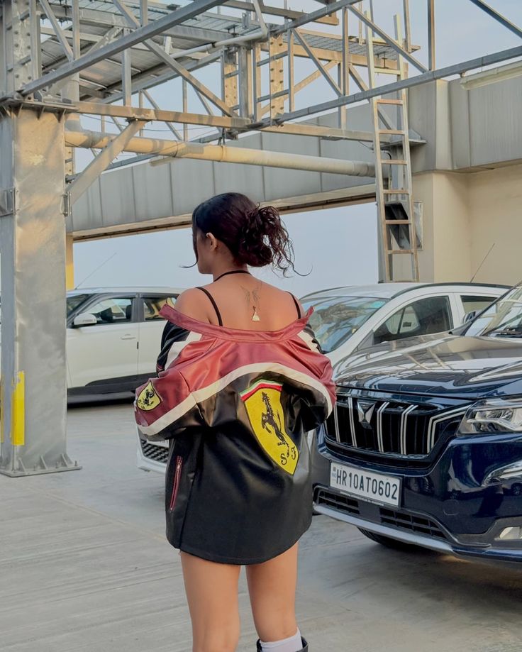 Ferrari racing fully embroidered jacket in black& maroon.| Xoratic.