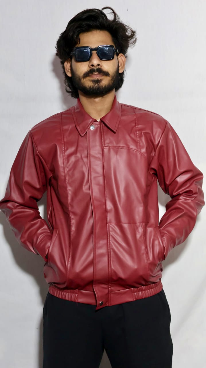 Faux Leather Jacket in brow | Xoratic