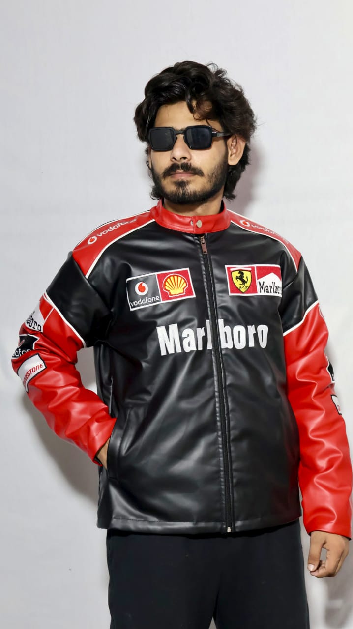 Marlboro racing fully embroidered jacket in red& white.