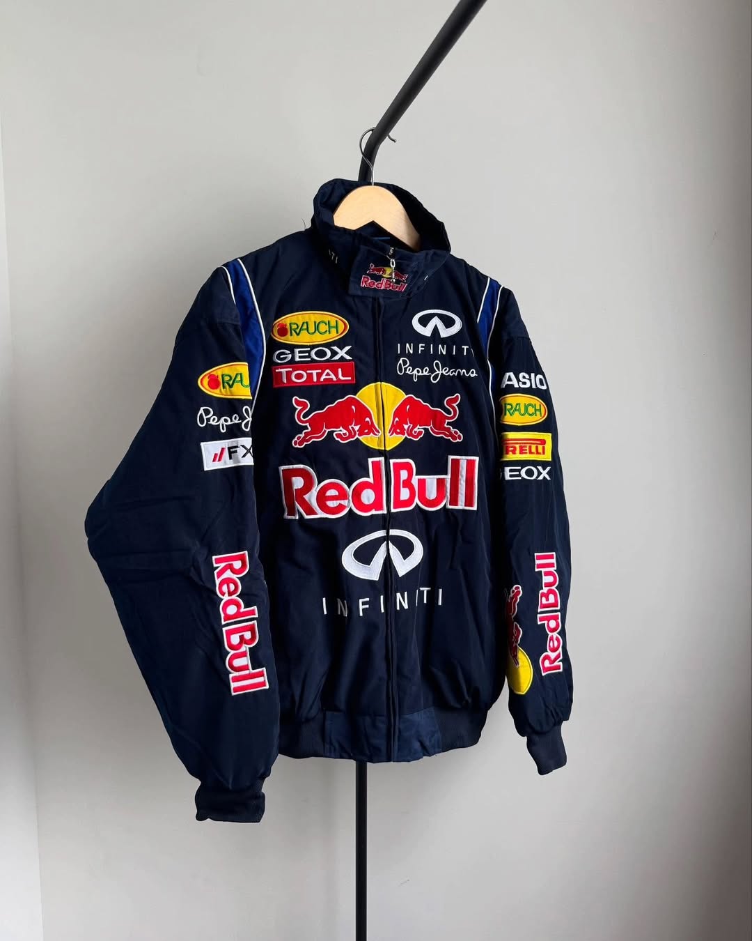 Red bull fully Embroidered racing jacket in blue.