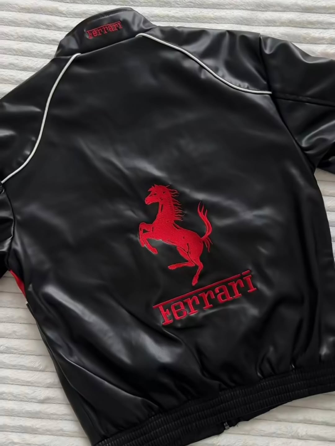 Ferrari F1 Premium Leather Racing Jacket – Elite Motorsport Apparel