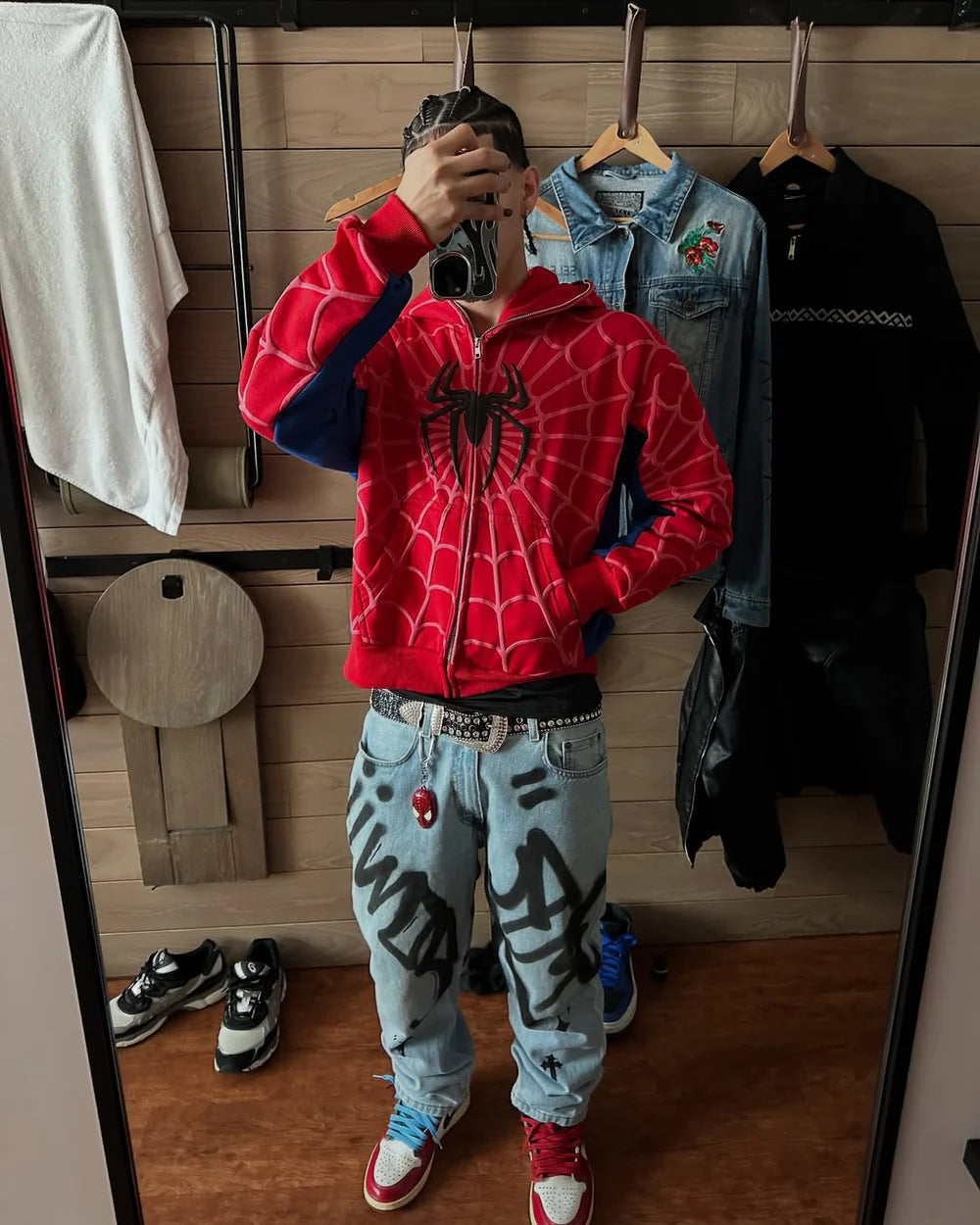 Spider-Man Printed Red Hoodie – Iconic Superhero Streetwear
