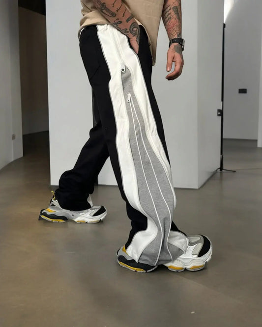 Black Jogger Pants with zip up.