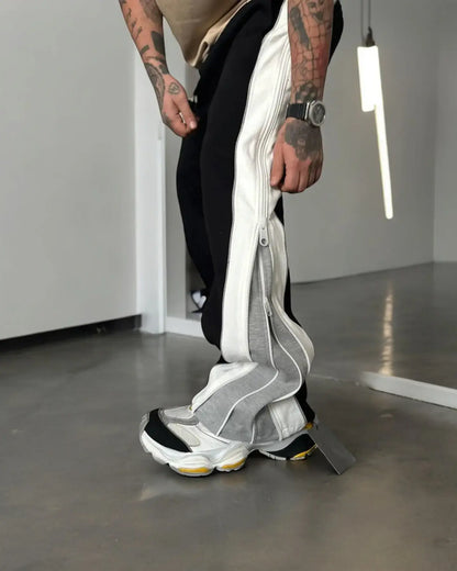 Black Jogger Pants with zip up.