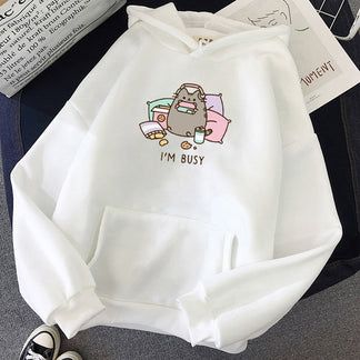 "I'm Busy" Lazy Cat Hoodie