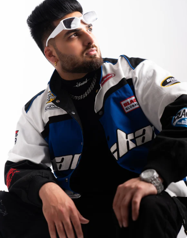 Blackair jacket in blue& white.