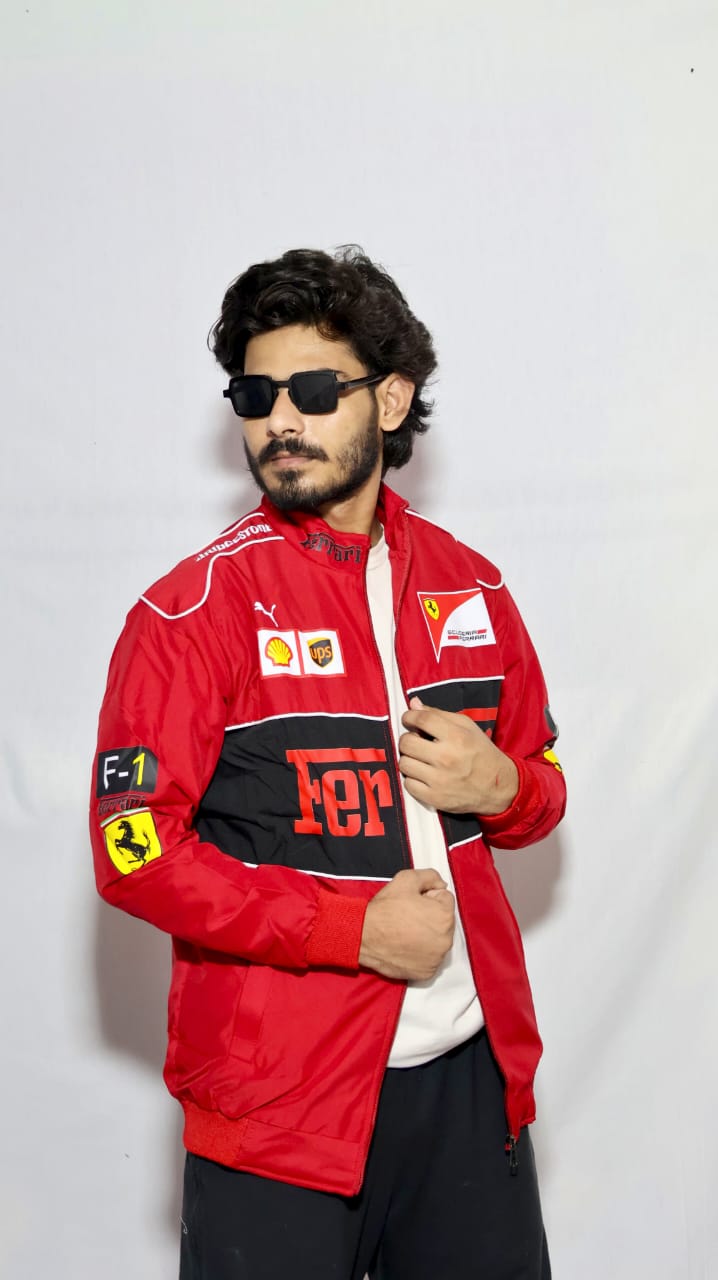 Ferrari racing jacket in red.