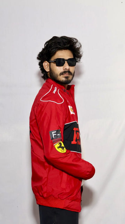 Ferrari racing jacket in red.