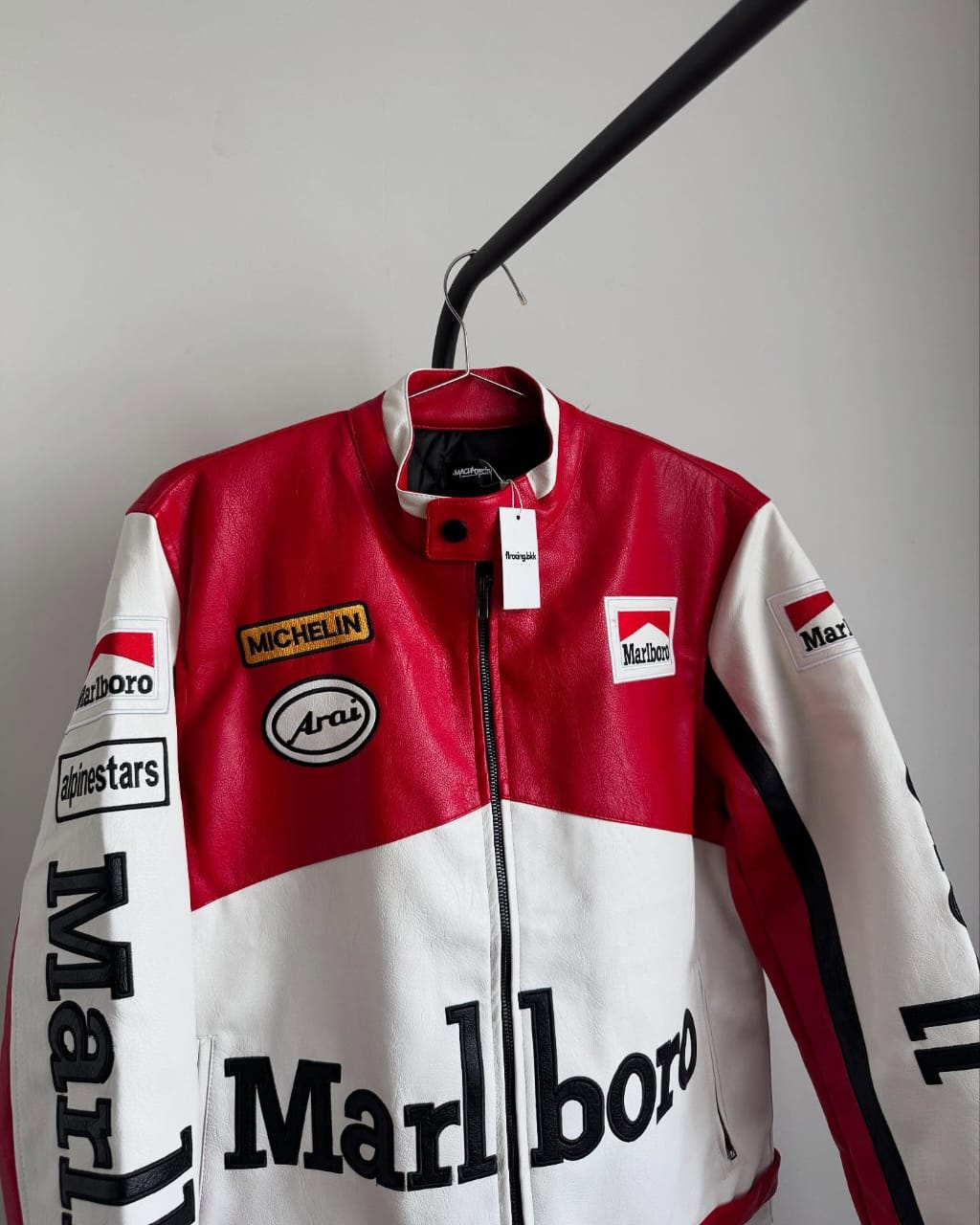 Marlboro racing fully embroidered jacket in white& red.