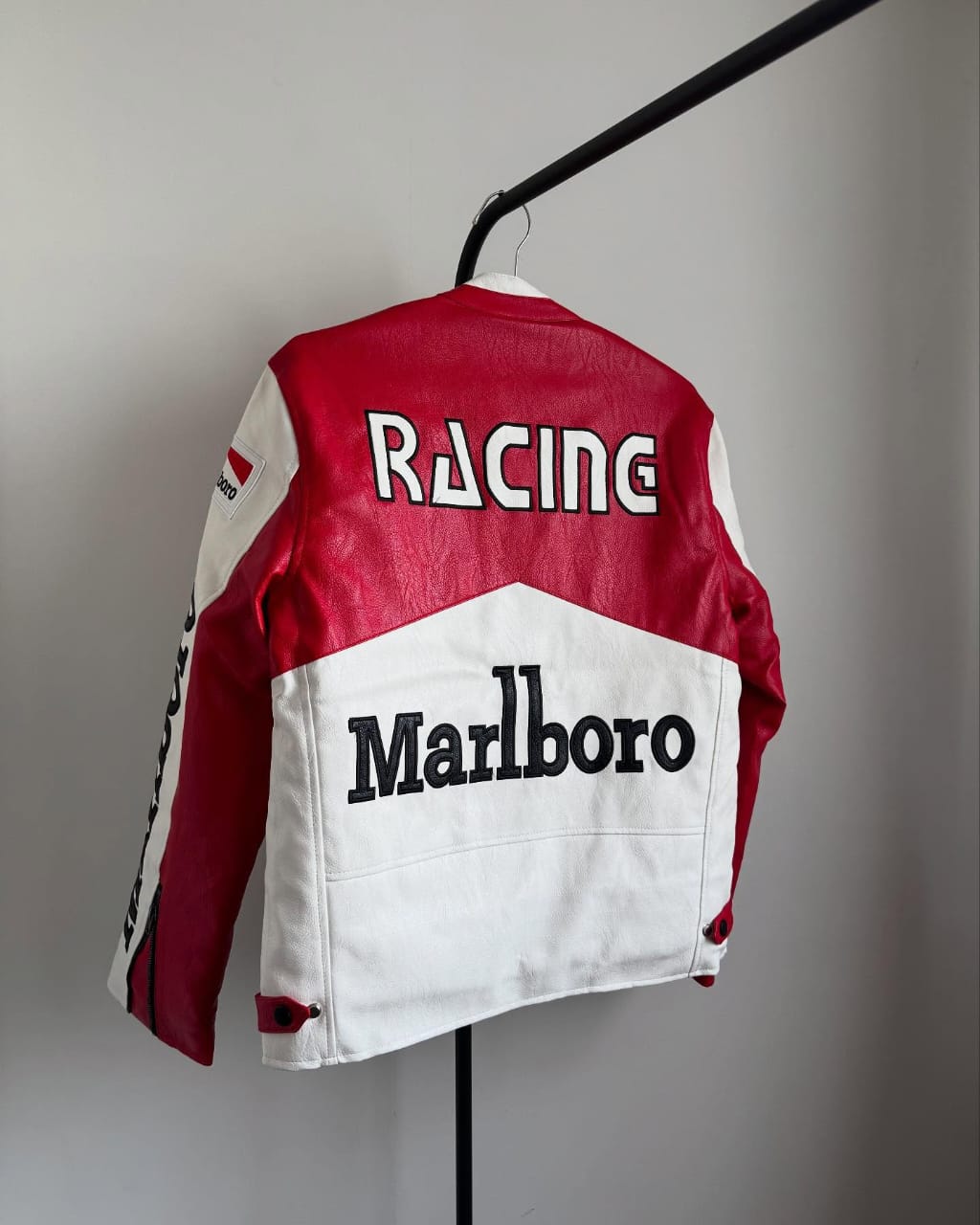 Marlboro racing fully embroidered jacket in white& red.