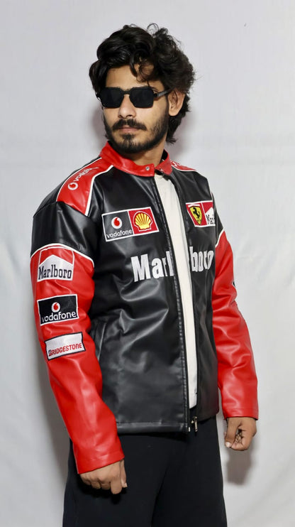 Marlboro racing fully embroidered jacket in red& white.