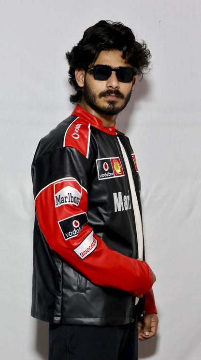 Marlboro racing fully embroidered jacket in red& white.