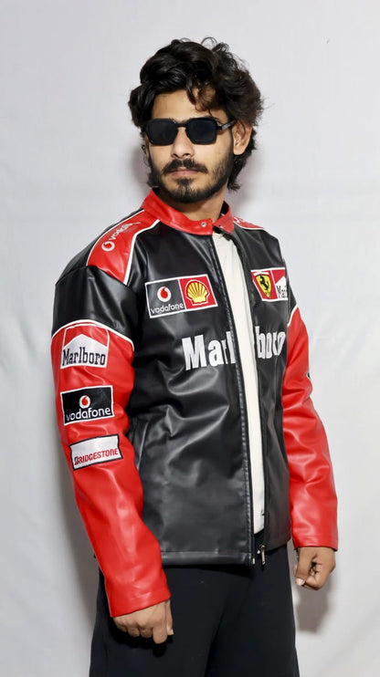 Marlboro racing fully embroidered jacket in red& white.