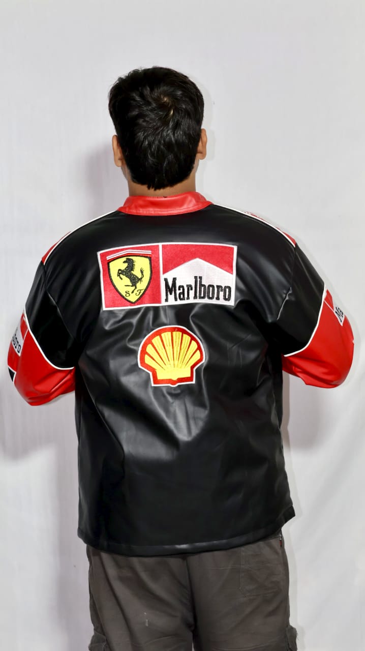 Marlboro racing fully embroidered jacket in red& white.