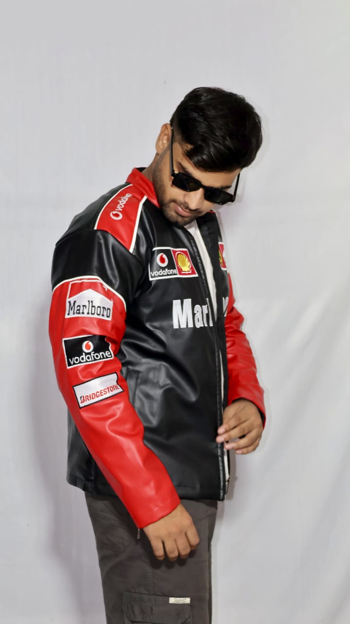 Marlboro racing fully embroidered jacket in red& white.