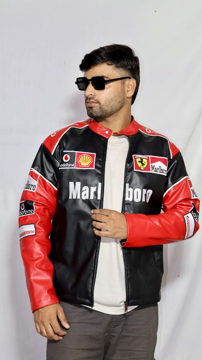 Marlboro racing fully embroidered jacket in red& white.