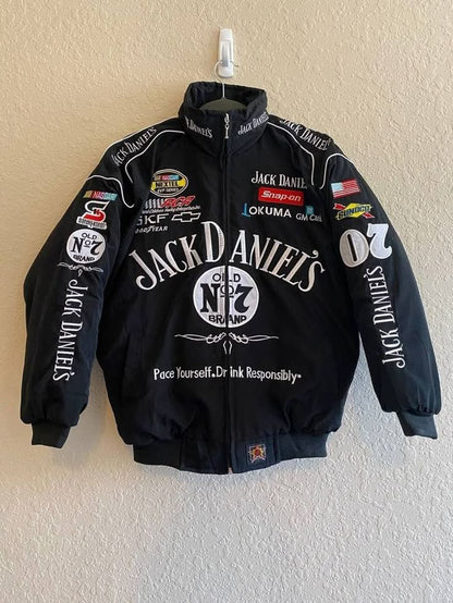 jack Daniels racing fully embroidered jacket in black.