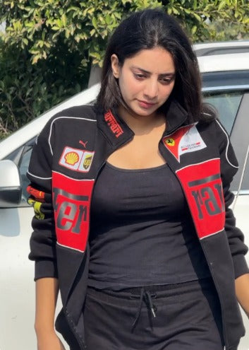 Ferrari racing jacket in black.