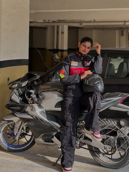 Ferrari racing jacket in black.