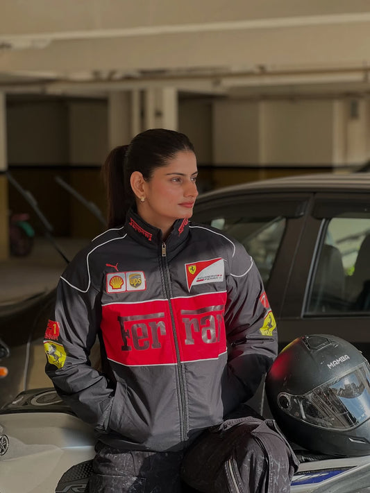 Ferrari racing jacket in black.