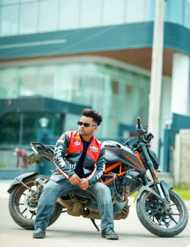 Marlboro racing fully embroidered jacket in black& red.