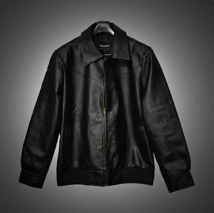 Classic Black Faux Leather Jacket – Timeless & Stylish.