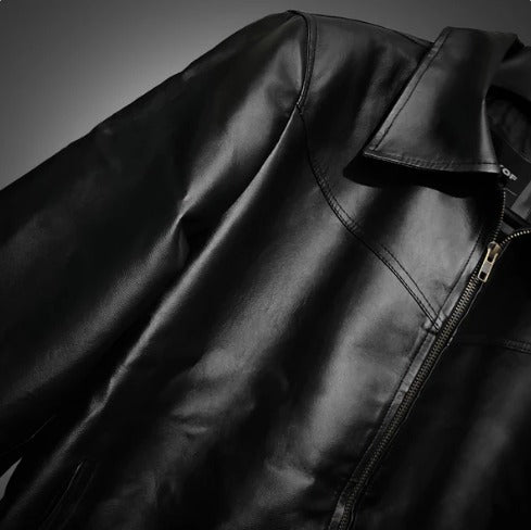 Classic Black Faux Leather Jacket – Timeless & Stylish.