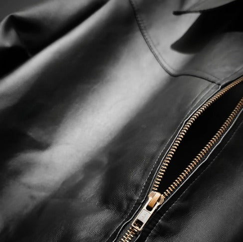 Classic Black Faux Leather Jacket – Timeless & Stylish.