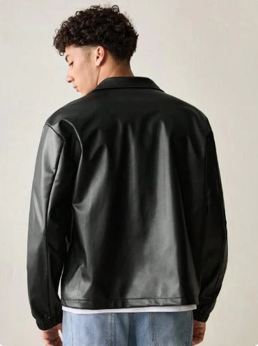 Classic Black Faux Leather Jacket – Timeless & Stylish by Xoratic.