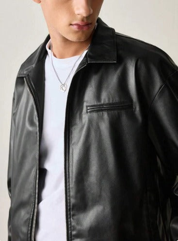 Classic Black Faux Leather Jacket – Timeless & Stylish by Xoratic.