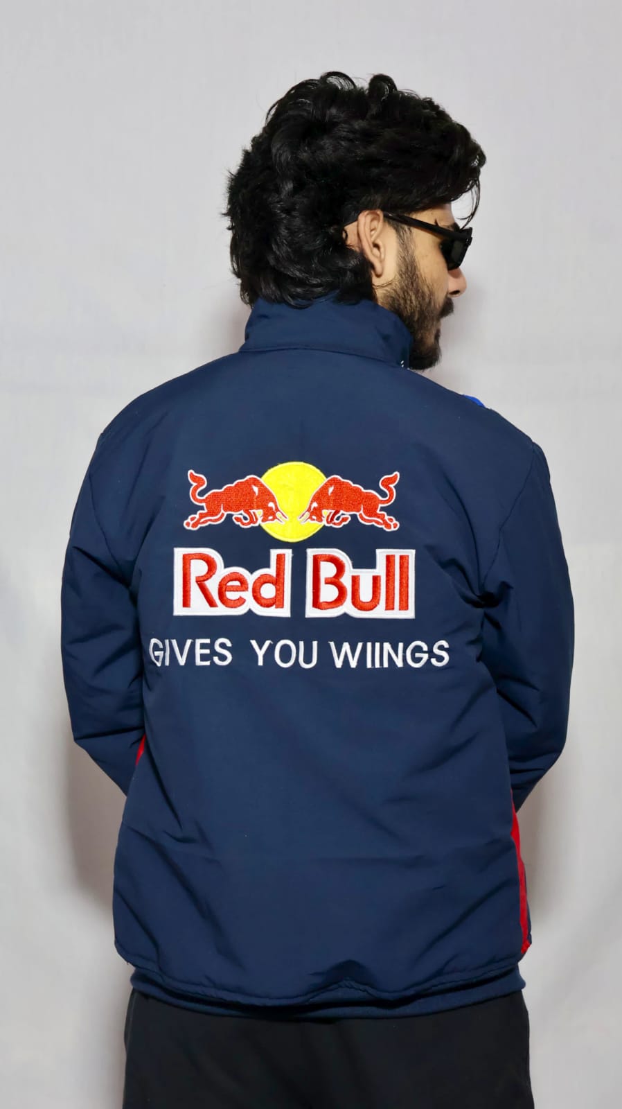 Red bull fully Embroidered racing jacket in blue.