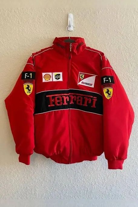 Ferrari racing jacket in red.