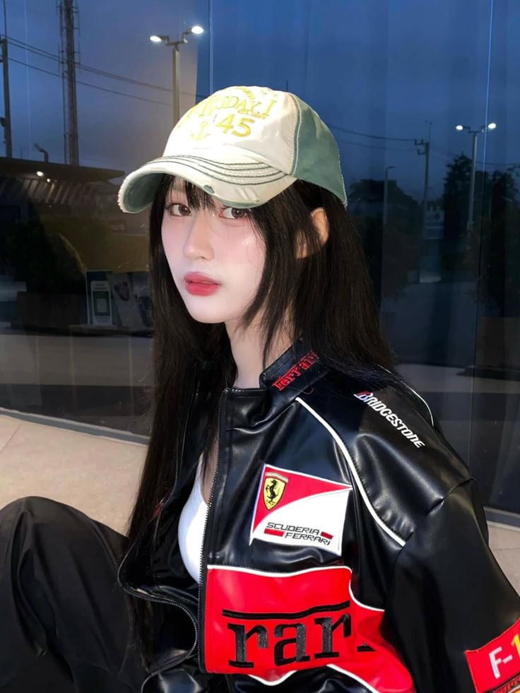 Ferrari racing jacket fully embroidered in leather.