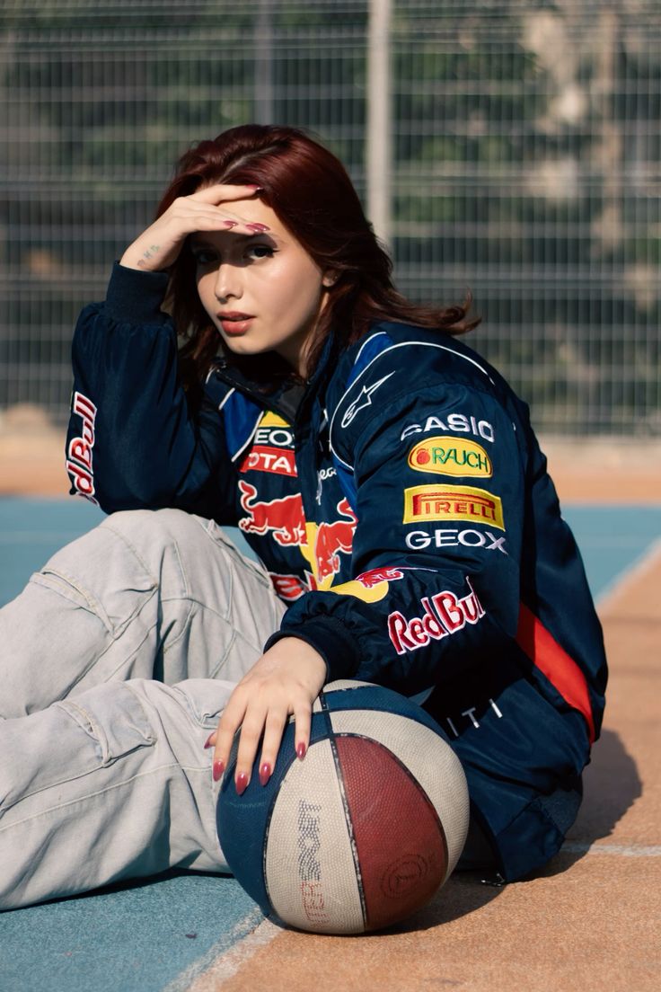 Red bull racing fully embroidered jacket in blue.