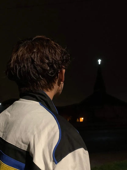 Blackair racing jacket in blue& white.