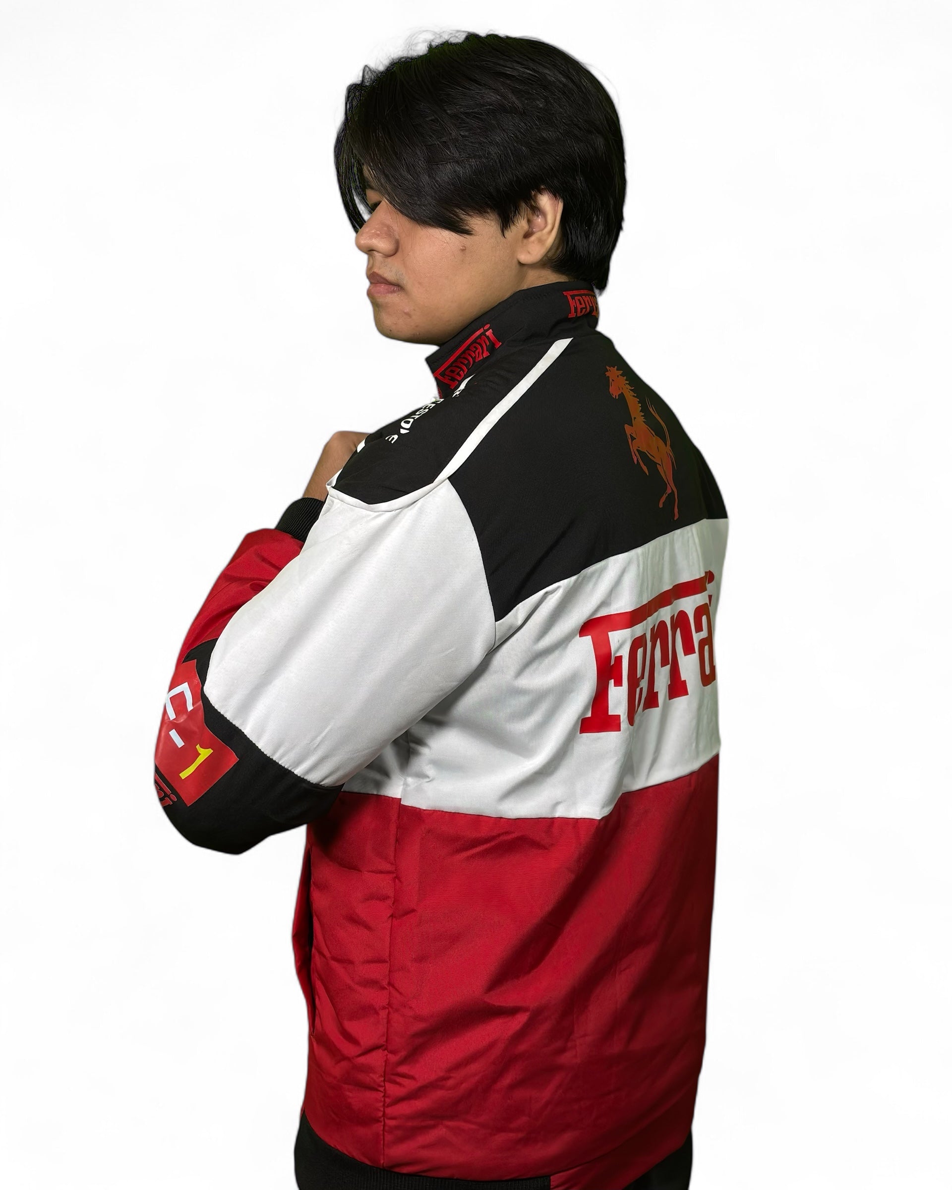 Ferrari F1 Heritage Racing Jacket – Tri-Color (Red, White & Black)