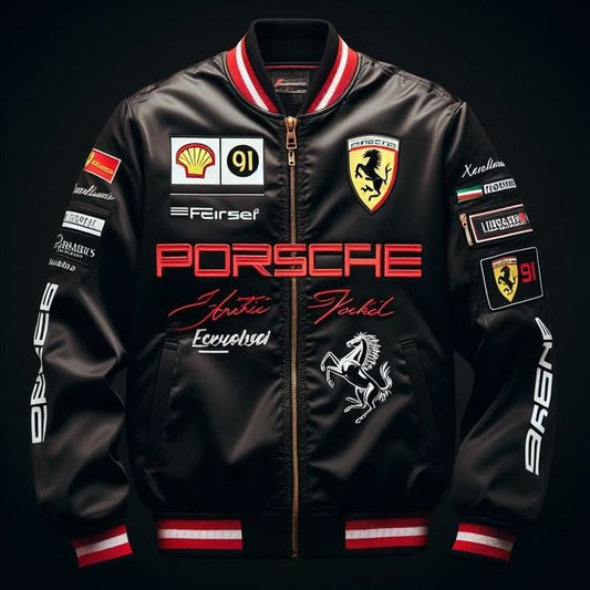 Porsche F1 vintage leather Racing Jacket|| Motorsport Apparel