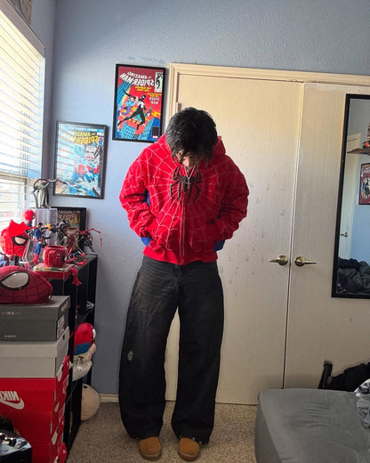 Spider-Man Printed Red Hoodie – Iconic Superhero Streetwear