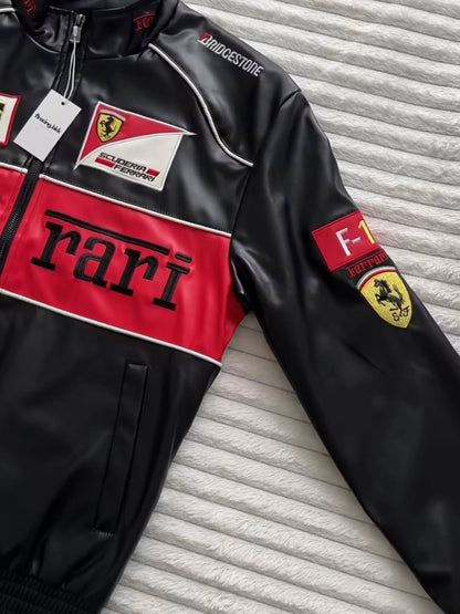 Ferrari F1 Premium Leather Racing Jacket – Elite Motorsport Apparel