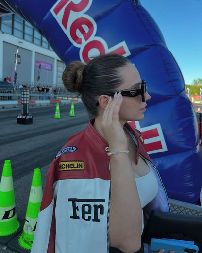 Ferrari Ferrari F1 Vintage Racing Leather Jacket – Classic Motorsport Style